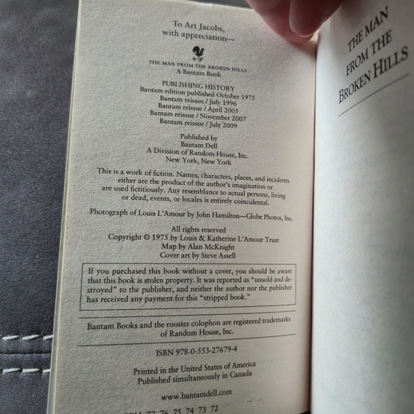 LOUIS L'AMOUR: The Man From The Broken Hills - Vintage Western Paperback - Picture 3 of 8